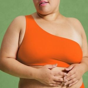 Girlfriend Collective Caspian One Shoulder Swim Top (XS)